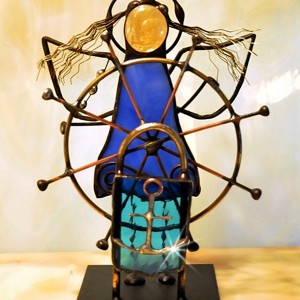 Aniołek witrażowy 3D  sternik/żeglarz