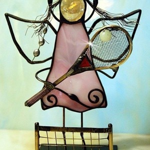 Aniołek witrażowy 3D  tenisistka