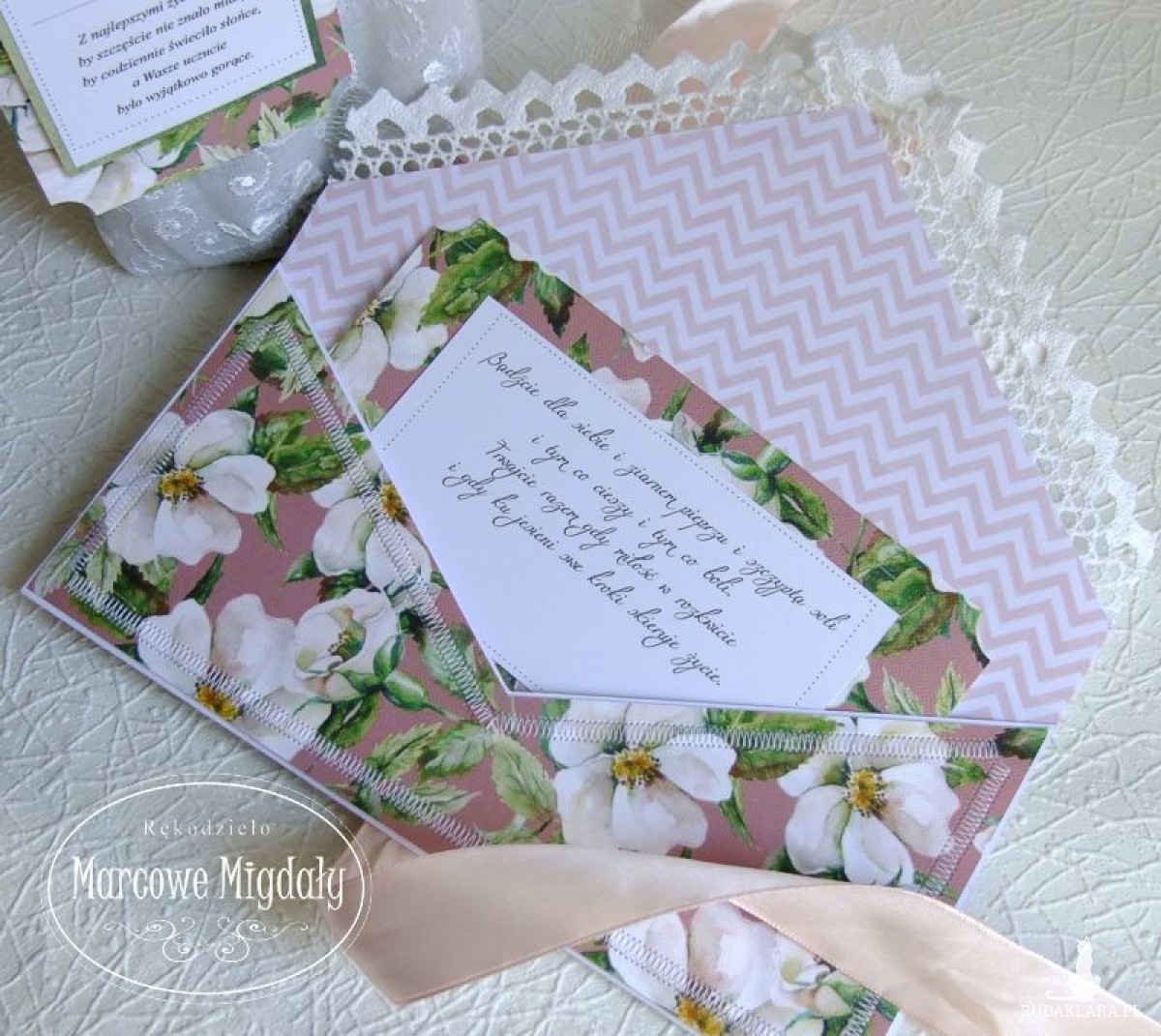 Komplet ślubny Jabłonie, kopertówka i torebka na szampana