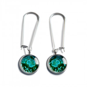 Green flowers kolczyki