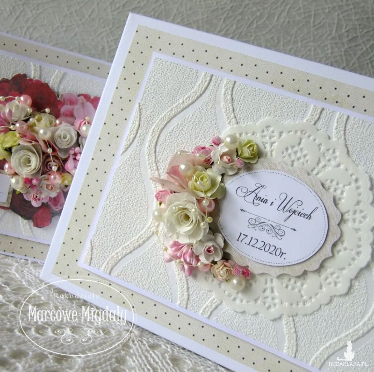 Romantyczne Serce, duża kartka ślubna w pudełku