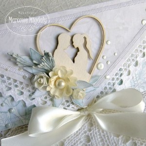 Pastelowa kartka ślubna kopertówka