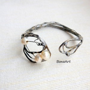 Bransoletka biżuteria autorska, wkładana, sztywna