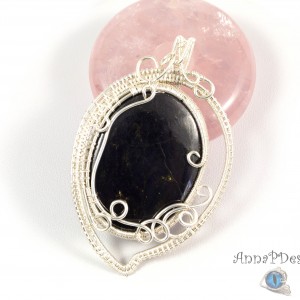 Purpuryt, Srebrny wisior z purpurytem, ręcznie wykonany, prezent dla niej, prezent dla mamy, prezent urodzinowy, niepowtarzalna biżuteria.