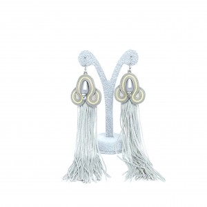 Szaro-żółte kolczyki sutasz Drop