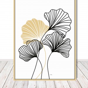 Liście miłorzębu, grafika autorska, plik cyfrowy do pobrania, wydrukuj jak chcesz