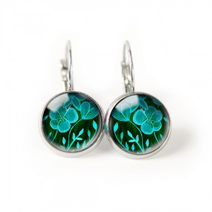 Green flowers kolczyki