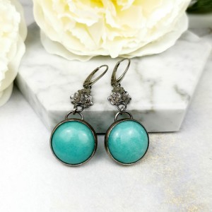 Srebrne kolczyki z jadeitem Nadia2 a757