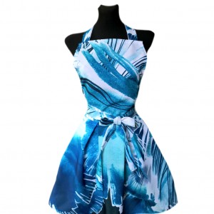 Fartuch kuchenny sukienkowy niebieski