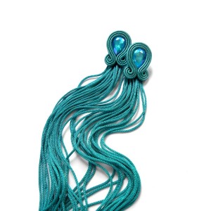 kolczyki sutasz morskie smukłe z frędzlami