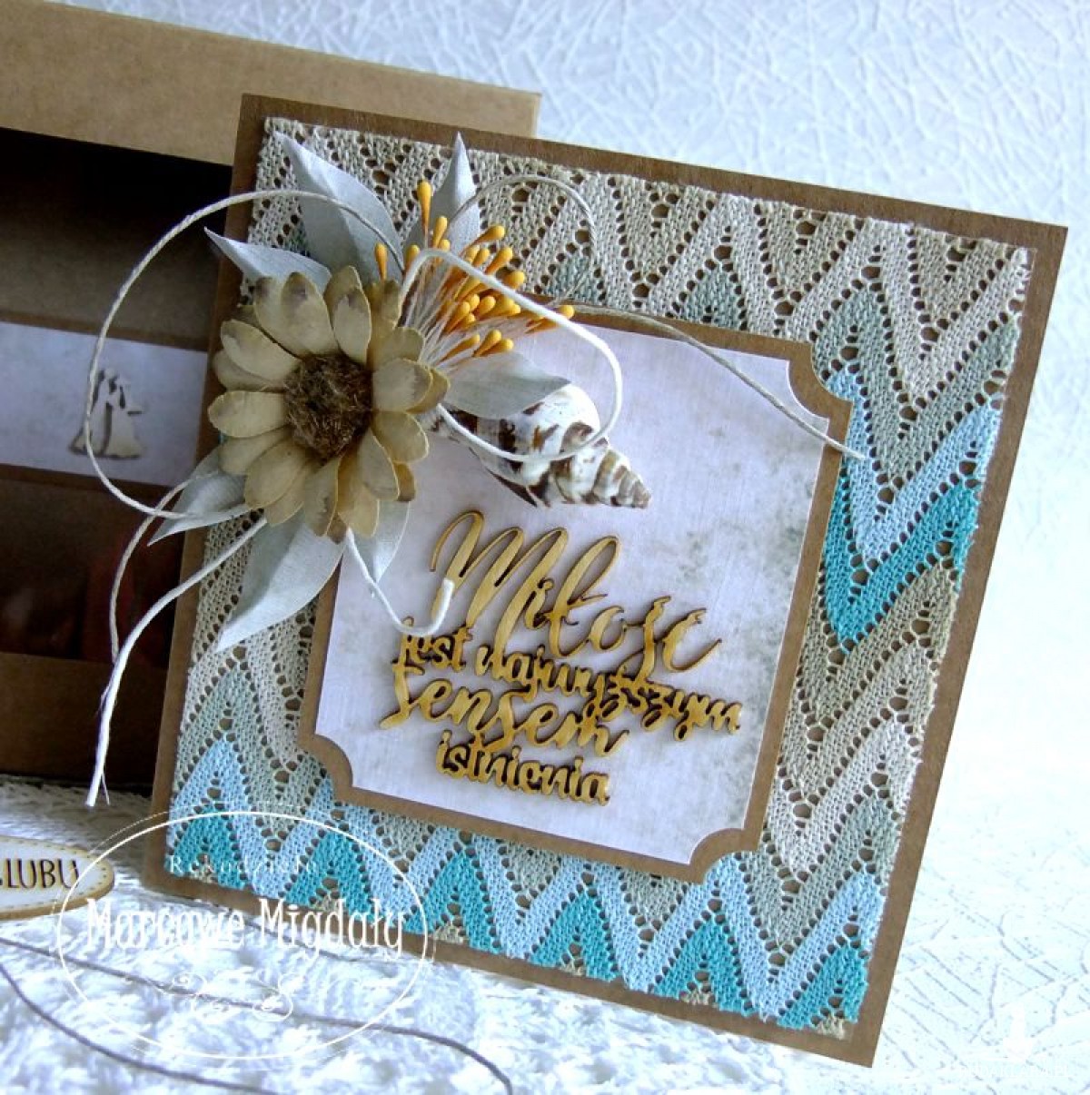 Ślubna kartka eko z pudełkiem