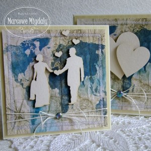 Komplet ślubny Podróż, kartka z pudełkiem