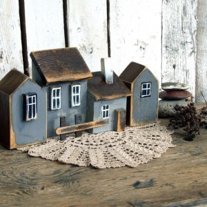 Zestaw domków dekoracyjnych - szary