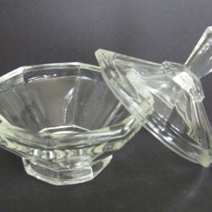 Szklana cukiernica bomboniera styl art deco