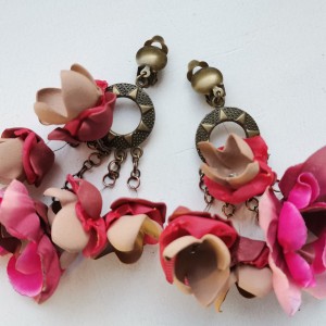 Klipsy kwiatowe lekkie długie