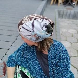 Czapka patchworkowa damska