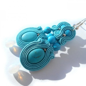 kolczyki sutasz turkusowe