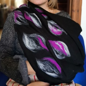 komin bohemian wełniany etniczny ludowy miły i ciepły komin handmade-komin wełniany zdejmij szpile załóż glany