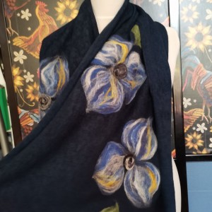 szal wełniany granat