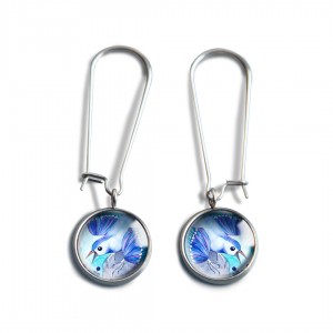 Blueberry bird kolczyki