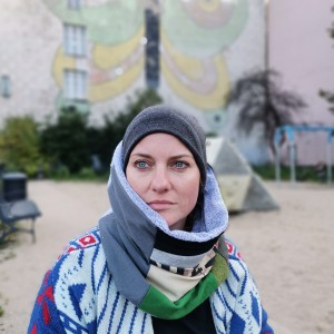 Komin patchworkowy kolory ziemi