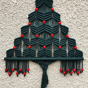 Choinka  - makrama na ścianę