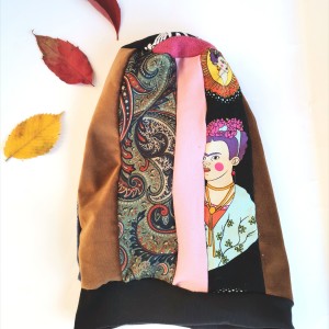 Czapka patchworkowa damska na podszewce