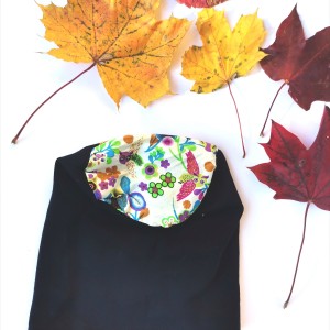 Czapka granatowa na podszewce sowa