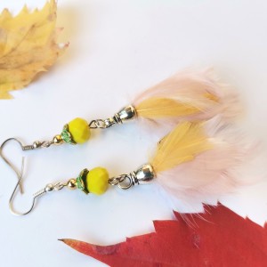 Kolczyki piora  pastel