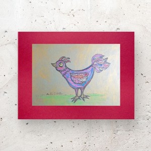ptak obrazek A4, ptaszek rysunek do salonu, mały obraz do sypialni, grafika z ptaszkiem
