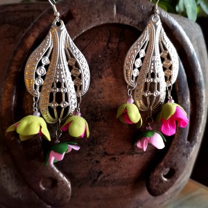 Kolczyki boho kwiaty