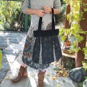 Torba boho z koronką świetna, ostatnia