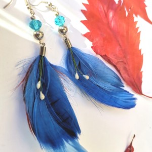 Kolczyki boho pióra