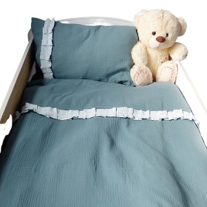 Muślinowa pościel w kolorze szałwiowym