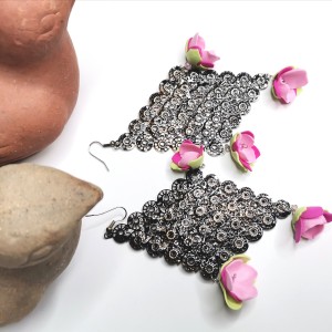 Kolczyki boho kwiaty