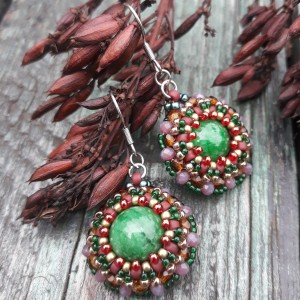 ,,kolczyki ze szmaragdowym jadeitem,,