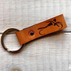 Skórzany brelok z motocyklem