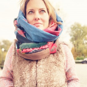 Komin patchworkowy na podszewce