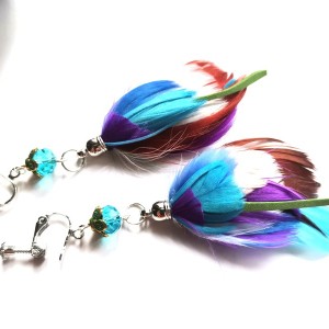 Kolczyki boho pióra