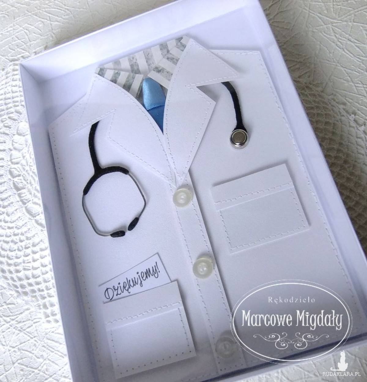 Kartka Fartuch Lekarski męski w pudełku