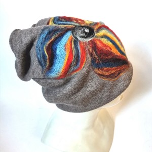 Czapka wełniana bez/szara