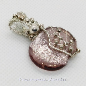 szkło weneckie wrzos zawieszka + gratis