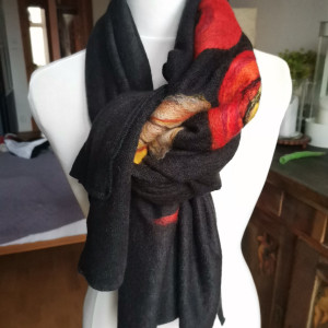 szal wełniany czarny