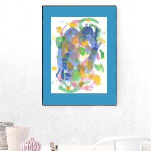 nowoczesna dekoracja na ścianę, kolorowa grafika do pokoju, abstrakcyjny rysunek do salonu, abstrakcja do sypialni, minimalizm obrazek 30x40