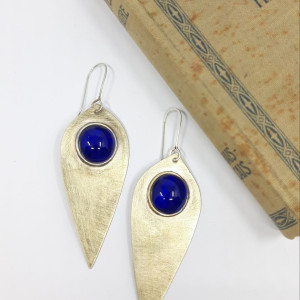 Kolczyki Irysy kobaltowe