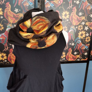 komin bohemian wełniany etniczny ludowy miły i ciepły komin handmade-komin wełniany zdejmij szpile załóż glany