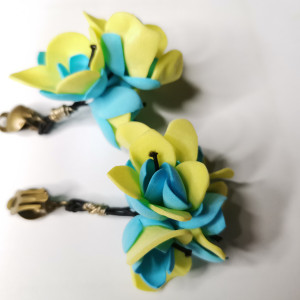 Klipsy kwiatowe folk boho