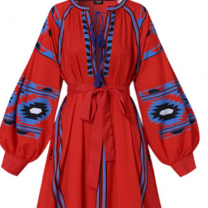 sukienka czerwona  z chwostami