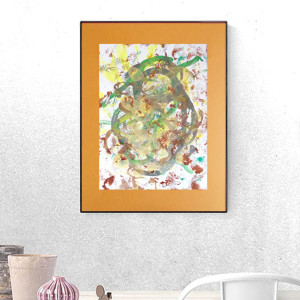 obrazek w ciepłych kolorach, abstrakcja rysunek A3, boho grafika do salonu, abstrakcja do biura, nowoczesny obrazek 30x40, grafika do sypialni, rysunek do przedpokoju