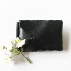 Portfel skórzany ciemnozielony, banknotówka